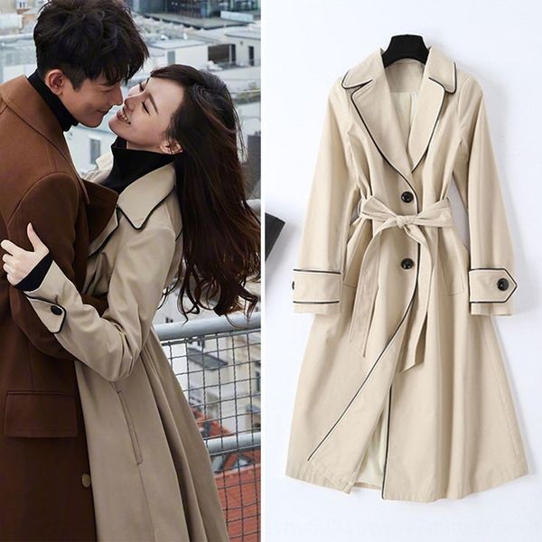 

5cbnp french home 2019 autumn windbreaker clip coat waist clip new women's clothing tang yan stars same temperament waist jacket women, Tan;black