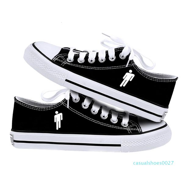 

billie eilish periphery pattern low help canvas shoe men and women fund ventilation shoe casual shoes c27, Black