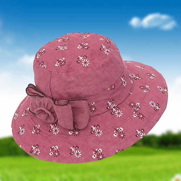 

autumn new middle-aged and elderly casual bucket bucket basin fisherman big fashion fisherman with silk cloth women's hat basin hat, Blue;gray