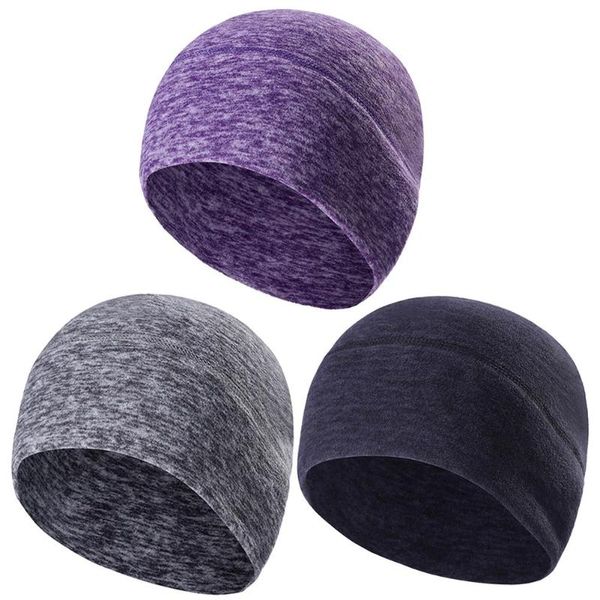 

winter thermal fleece cycling cap outdoor sports skiing warm windproof hat, Black