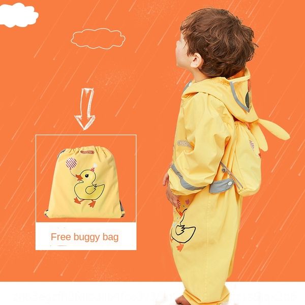 

r1ixs children's jumpsuit jumpsuit full- waterproof poncho boy girl child kindergarten baby protective body protective clothing body cl, Red;brown