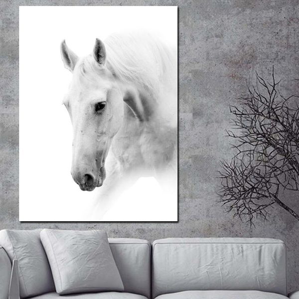 

художественные животные белая лошадь wall art pictures картина стены искусства для гостиной home decor (без рамки