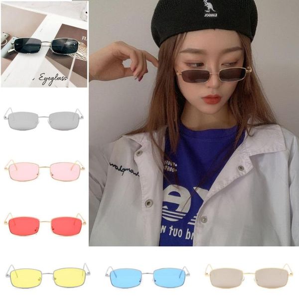

retro small square metal steampunk sunglasses fashion glasses brand designer women men vintage sunglasses female high quality, White;black