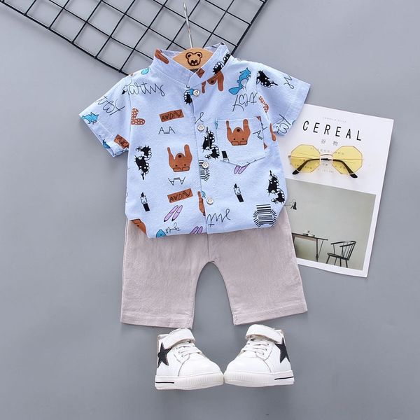 

2020 новой одежда t- детской clothingsummer футболка модной детского ребенок мультфильм рубашка с коротким рукавом из двух частей набора