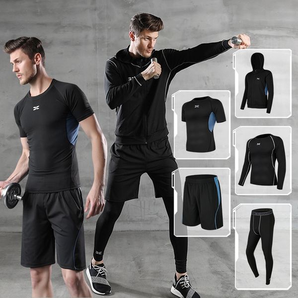 

ecfu1 fitness clothing men's summer tights tight pants sports suit sportswear sportswear gym morning running quick-drying basketball sp, White;red
