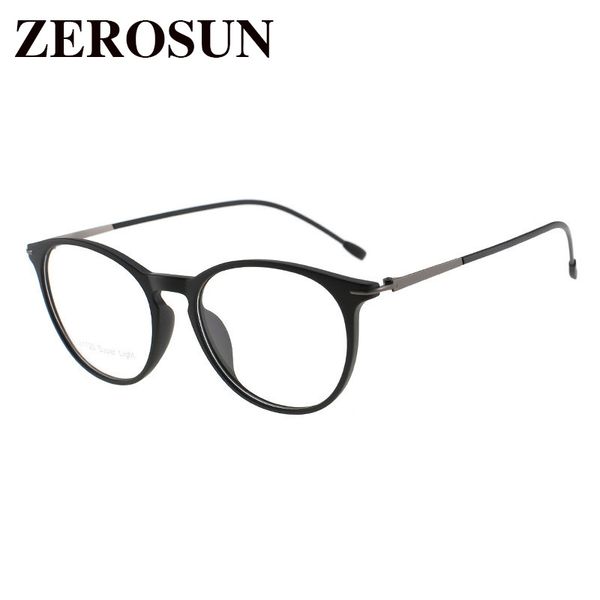 

zerosun oval eyeglasses frames male women vintage black glasses men eyewear spectacles for prescription