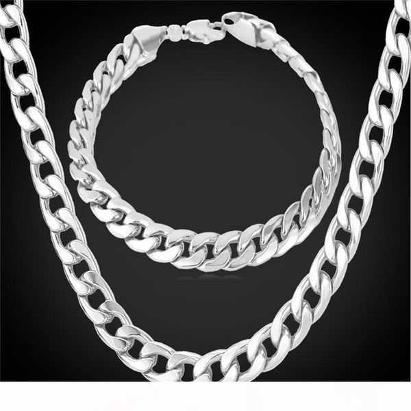 

18k gold plated chunky necklace bracelet chains'18k' stamp men's snake necklaces 7mm 50cm 20'' wholesa, Silver