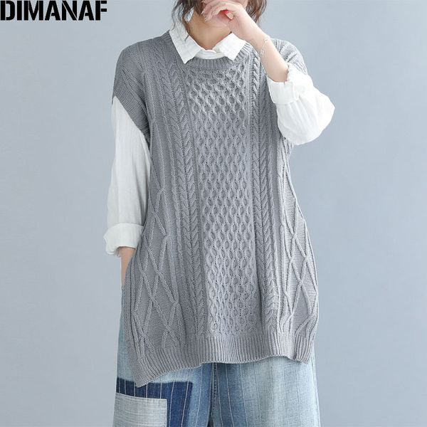 

dimanaf autumn plus size sweater women sleeveless knitting vest pullovers cotton loose lady large size outerwear clothing, White;black