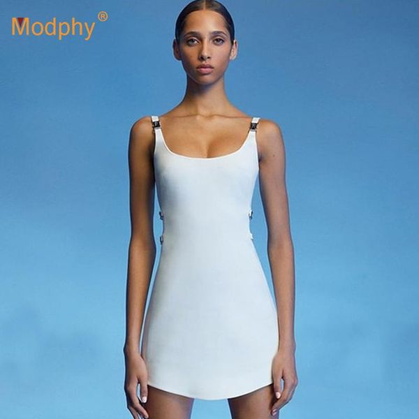 

2020 summer rayon bandage dress new white sleeveless lock button bodycon mini spaghetti dress women club party vestidos, Black;gray