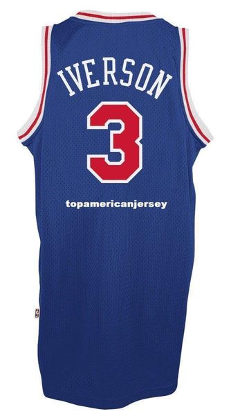 

шили # 3 аллен айверсон высокого качества soul top джерси синий mens vest размер xs-6xl прошитой баскетбольное ncaa, Gray