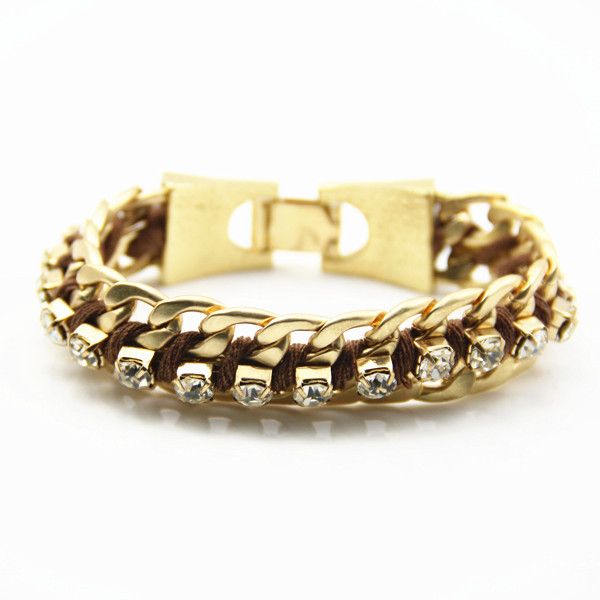 

new hand-trimmed high-quality alloy-encrusted diamond hand-woven women's bracelet jewelry, Black