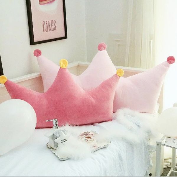 

bedside large cushion pillow childrens birthday gift pink crown bedside cushion childrens room decoration