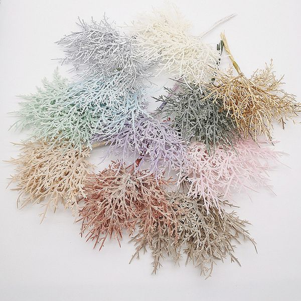 

10шт новый искусственный завод сосна филиал рождественская елка свадебные украшения diy аксессуары ручной работы для детей букет подарка