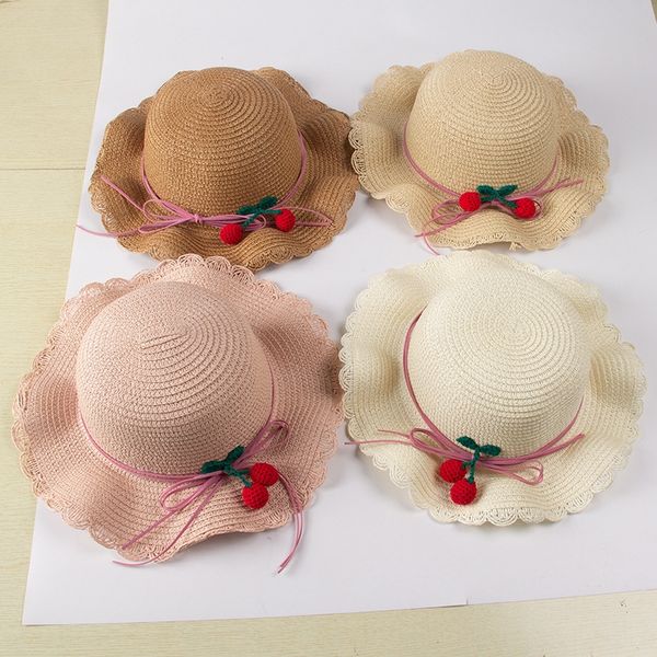 

children's sunscreen sunscreen straw princess beach sun girls straw sun hat fisherman hat all-match, Blue;gray