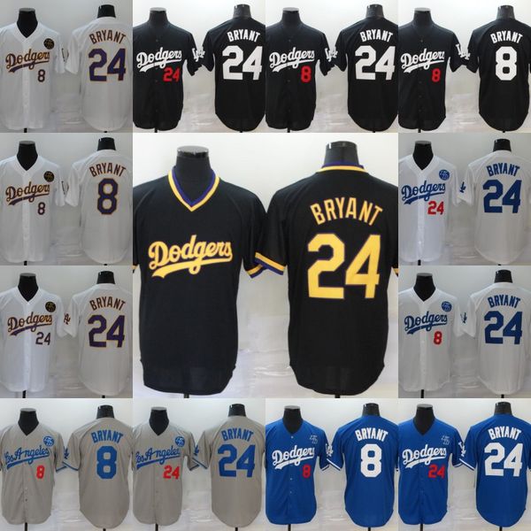

dodgers #8 24 bryant men women youth los angeles baseball jersey, Black