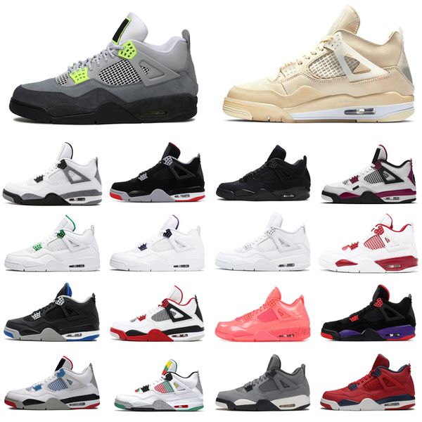 

4s sail jumpman 4 men basketball shoes neon black cat bred cement alternate 89 cool grey rasta men womens trainers outdoors sports sneakers