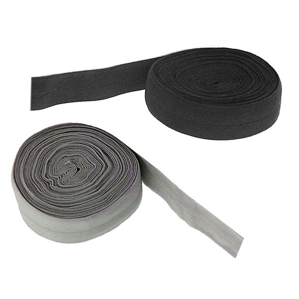 

2 roll 2cm elastic flat bias binding tape craft clothing sewing braided rope, Black