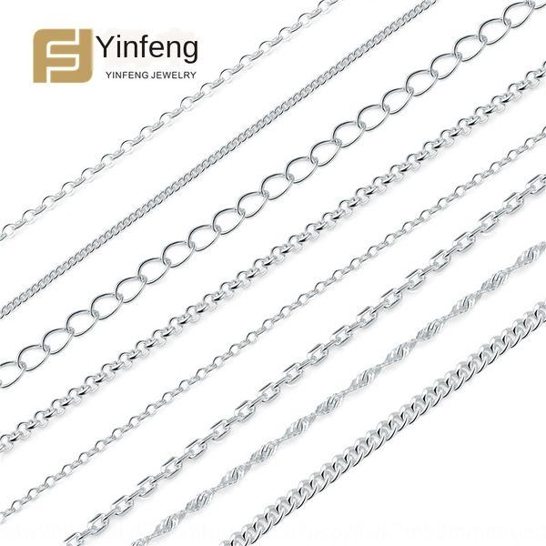 

xfq3e s925 sterling silver necklace ear ring accessories semi-finished chain cross o-chain diy handmade diy bracelet accessories bracelet ma