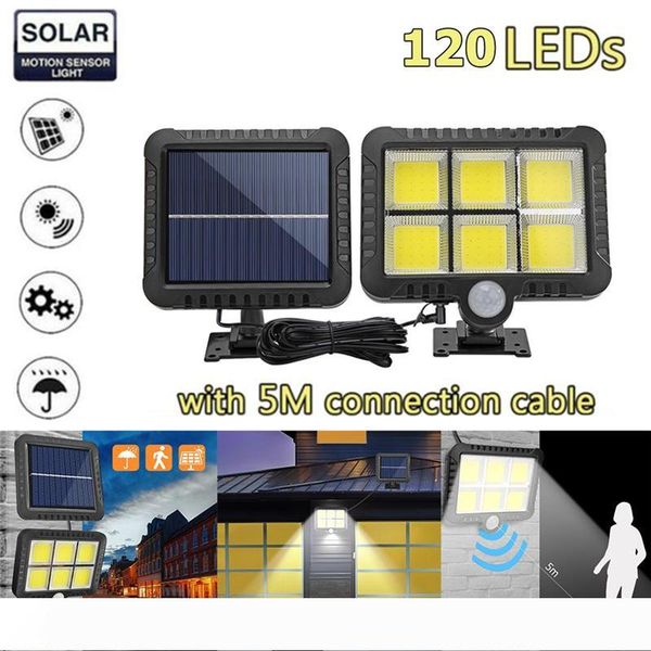 

cob 120 led solar lights motion sensor waterproof outdoor road garden lamp street lamp stand outdoor night lighting