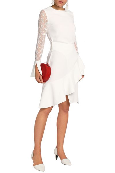 

73 xl 2020 summer crew neck flora print panelled long sleeve fashion womens clothes as, White;black