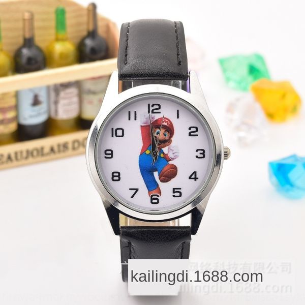 

mario cute children cartoon quartz student leisure mario cute children cartoon quartz belt watch student leisure belt watch, Blue