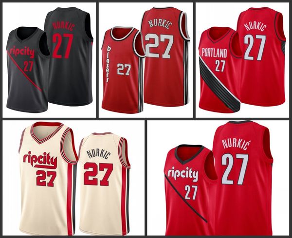 

portland trail blazers jusuf nurkic men city basketball jersey, Black