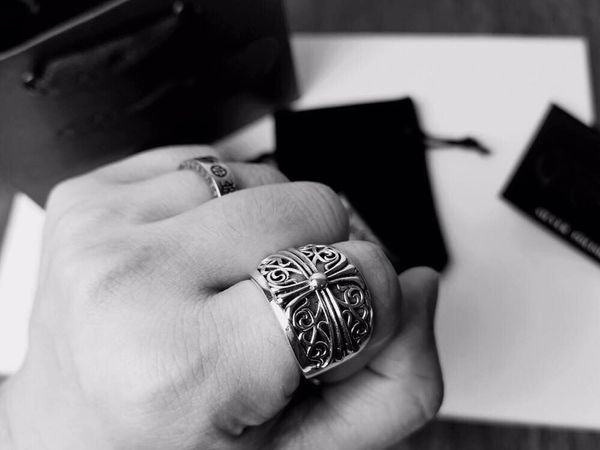 

fashion championship big cross rings bague anillos for mens and women party vintage lovers gift hip hop jewelry, Silver