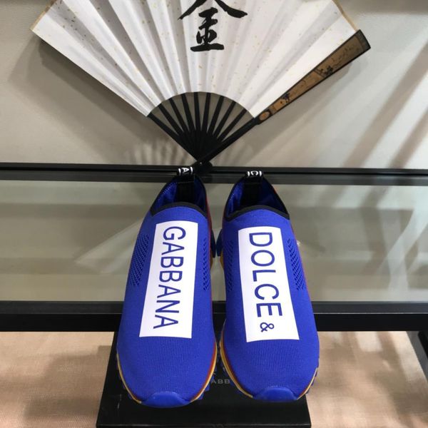 

2019b new mesh socks casual letter sports flat round head a pedal men's low shoes original box delivery 38-44, Black