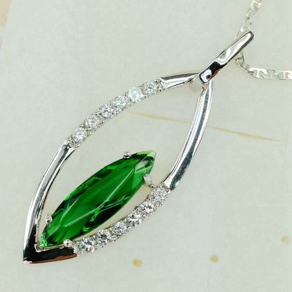 

shunxunze dropshipping sell wedding pendants women jewelry & accessories charms christmas peridot cubic zirconia rhodium plated r884, Silver