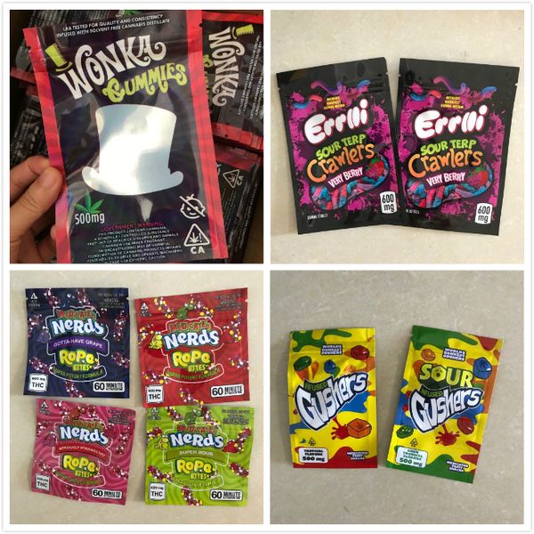 

dank gummies mylar bag 500mg edibles retail zip lock packaging worms bears cubes gummy for dry herb tobacco flower, Pink;blue