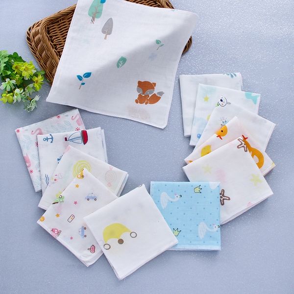 

infant four-layer gauze absorbent handkerchief pure cotton 25*25 square handkerchief square towel towel feeding baby saliva