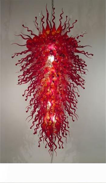 

100% mouth blown borosilicate murano red glass art decor modern crystal chandeliers pendant lamps