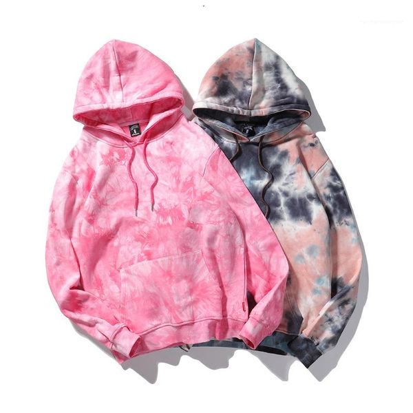 

осень зима с длинным рукавом tie dye градиент пиджаков мужской сыпучие одежда мужская карман толстовки, Black