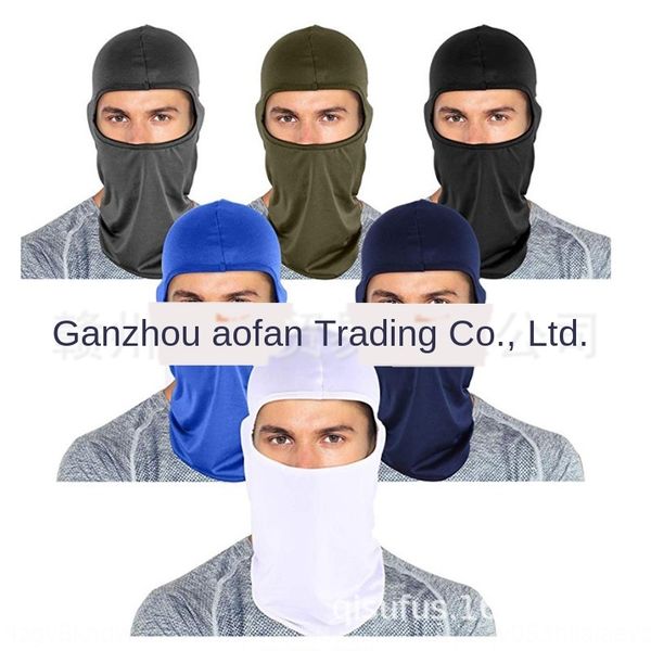 

lycra soft motorcycle hood equipment outdoor riding motorcycle windproof sunscreen dustproof cs mask head cover mask hat, Black