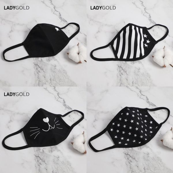 

tree layer fa mask cartoon print 3d non-woven fa masks boys girls anti dust breatable protective mask outdoor masks 433, Black