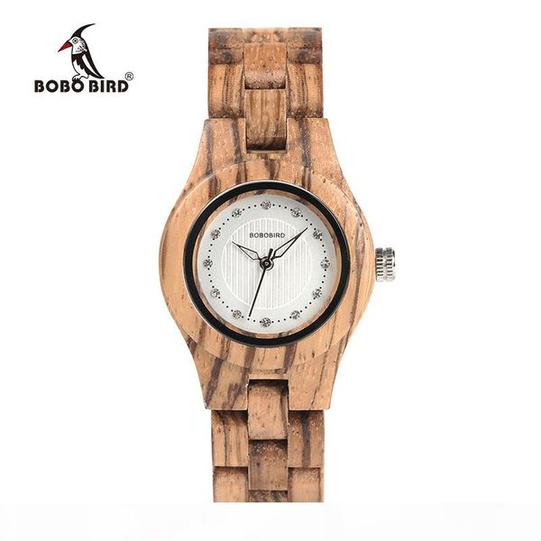 

bobo bird women wooden watches senhoras assistir brand zebra wood quartz wristwatch timepiece o29 accept drop shipping, Slivery;brown