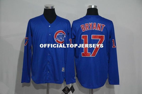 

long sleeve 7 kris bryant 44 anthony rizzo jersey 49 arrieta jersey blue, Gray