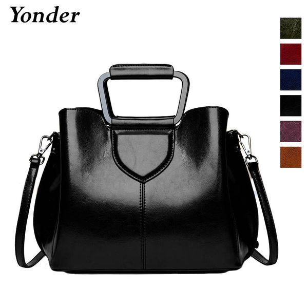 

yonder casual vintage handbags women's genuine leather shoulder bag retro real leather hand bag woman brown messenger