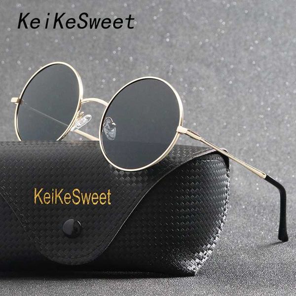 

keikesweet 2020 polarized fashion luxury round brand designer sunglasses women men rays uv400 vintage party sun glasses top, White;black