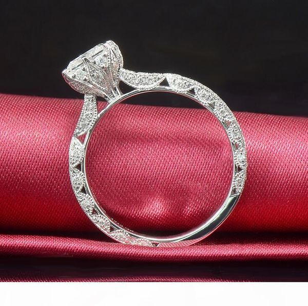 

l victoria princess cut 1ct luxury jewelry 925 sterling silver white z simulated diamond wedding custom rings for women gift size 4