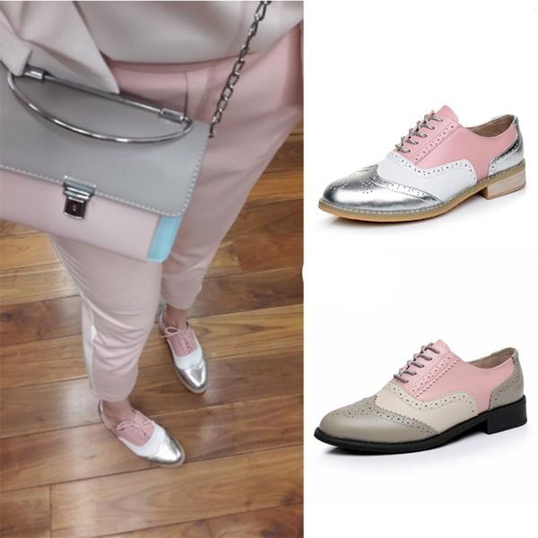 

women genuine leather flat oxford shoes designer vintage handmade pink silver oxfords shoes for women sneakers 2020 spring, Black