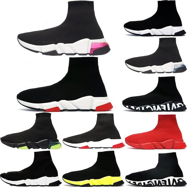 

2020 новое прибытие кроссовки speed ​​runner мода обувь носок тройной черный белый boots красный плоский trainer мужчины женщины повседневна, Black