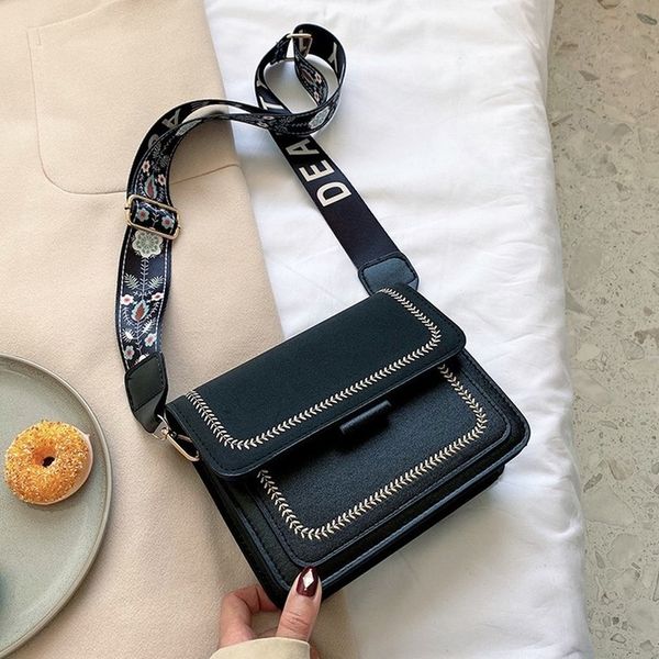 

h40 solid color leather crossbody bags for women pu 2020 travel handbag fashion simple shoulder messenger bag lady crossbody bags