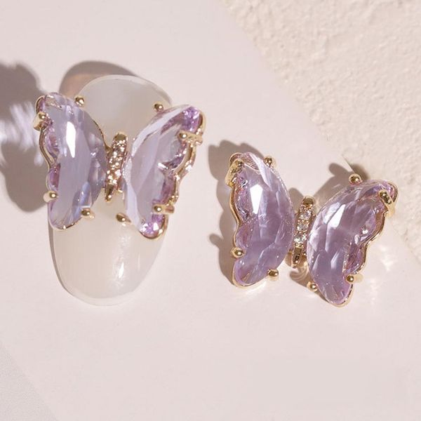 

3d manicure nail decorations butterfly resin flakes salon colorful