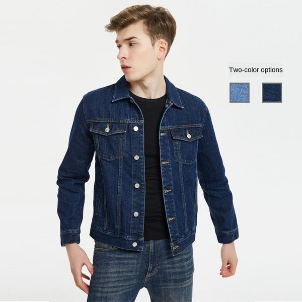 

denim men's season 2019 new slim light blue trendy all-match casual washed jacket work denim jacket, Black;brown