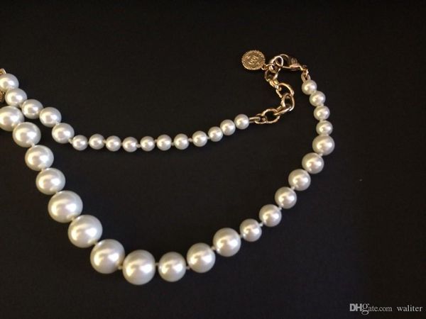 

classic style short beads necklace fashion pearl necklace for women pendant necklace for wedding jewelry, Silver