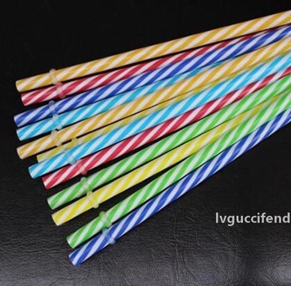 

dining reusable biodegradable distored color beverage hard plastic stripe drinking straws