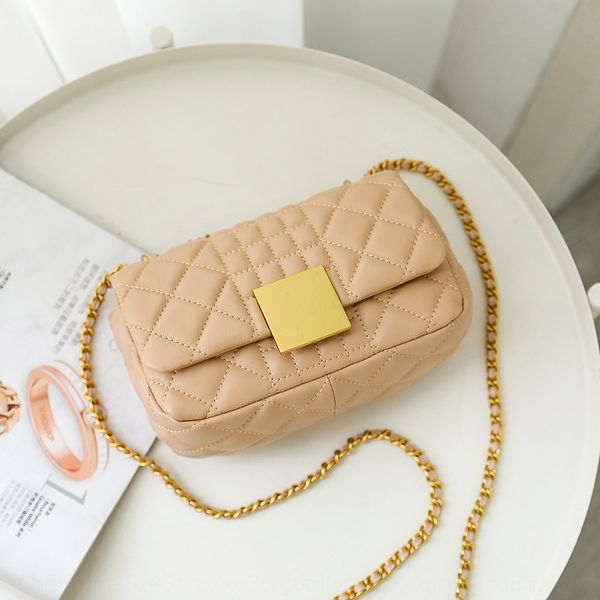 

women's diamond bag genuine leather small fragrance bag new fashion diamond lattice shoulder slanting chain, White