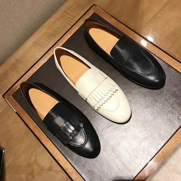 

2020 designer brand women's shoes genuine leather flats shoes for woman slip on casual ins fashion 34-41, Black