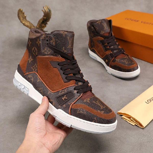 

2020 luxury designer mens casual sport shoes, personality wild high mens casual shoes breathable sport shoes eur 38-46 0033, Black